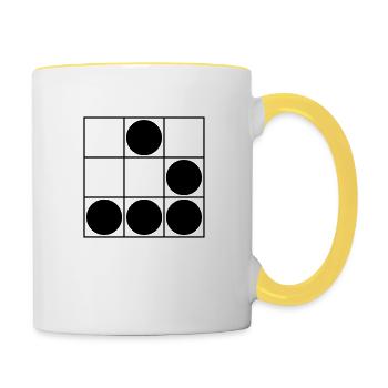 Hacker - Tasse zweifarbig - Weiß/Gelb - Rechts