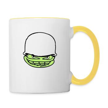 visage tête soldat camouflage guerre armée armée ve - Mug contrasté - blanc/jaune - Droite