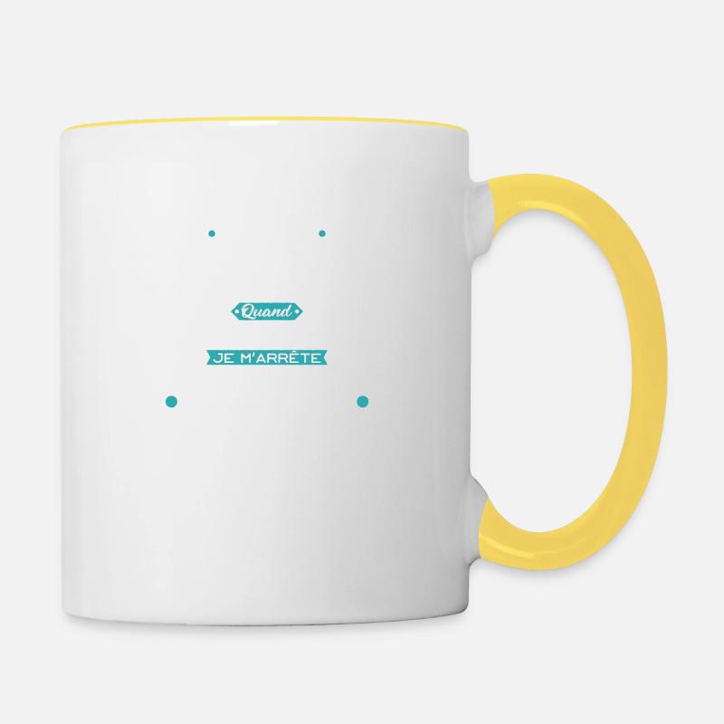 Je suis routier cadeau - Mug contrasté - blanc/jaune