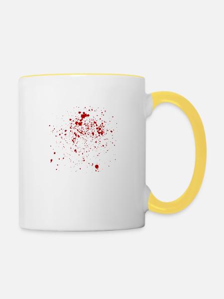 Blood - Blut - Tasse zweifarbig - Weiß/Gelb