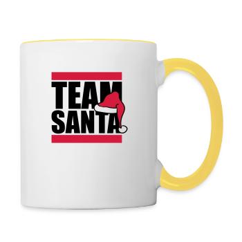 friends crew team merry christmas santa claus n - Contrasting Mug - white/yellow - Right
