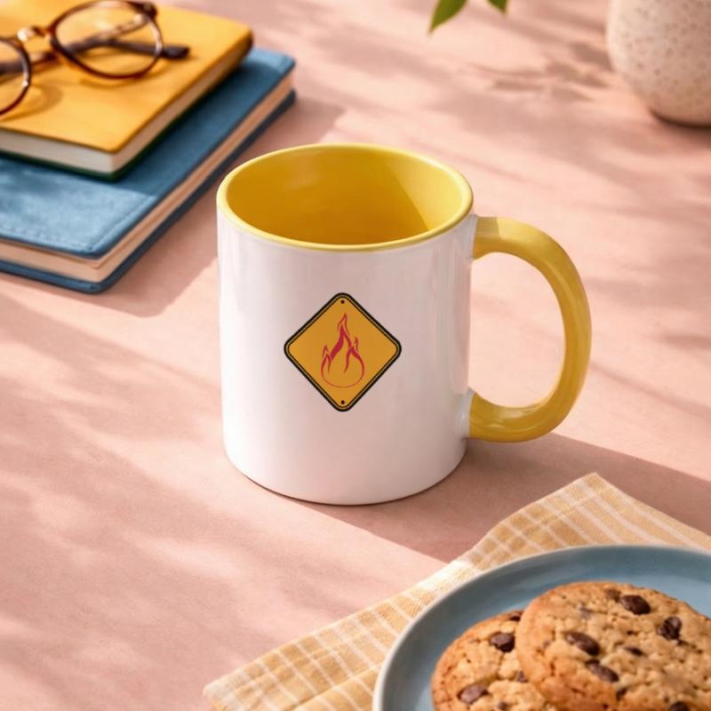 Shield note warning caution caution danger feu Contrasting Mug
