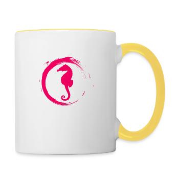 sea horse - Contrasting Mug - white/yellow - Right