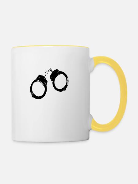 menottes - Tasse zweifarbig - Weiß/Gelb