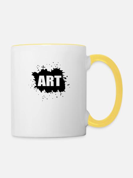 art - Tasse zweifarbig - Weiß/Gelb