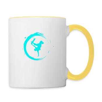 Skateboarding - Tasse zweifarbig - Weiß/Gelb - Rechts