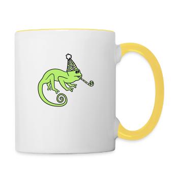 triste anniversaire seul fête des cadeaux - Mug contrasté - blanc/jaune - Droite