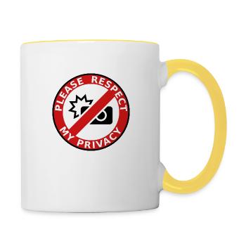 Please Respect my Privacy - Tasse zweifarbig - Weiß/Gelb - Rechts