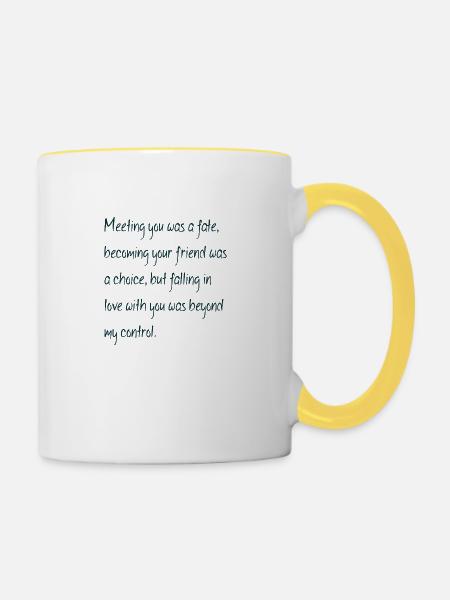 love quotes de - Tasse zweifarbig - Weiß/Gelb