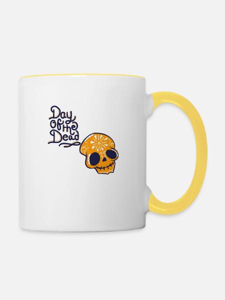 Day of the dead - Tasse zweifarbig - Weiß/Gelb