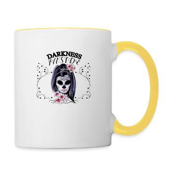 Gothic Tattoo Girl - Contrasting Mug - white/yellow - Right