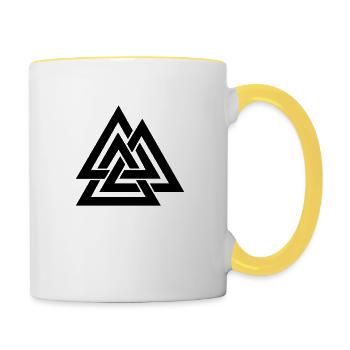 Valknut I Wotan's Knot I Walknut I Odin I - Contrasting Mug - white/yellow - Right