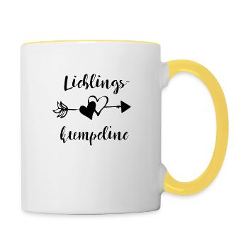 Lieblingskumpeline beste Freundin Spruch Geschenk - Tasse zweifarbig - Weiß/Gelb - Rechts