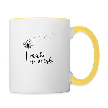 Make a wish - Contrasting Mug - white/yellow - Right
