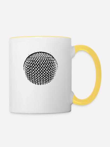mikrofon - Tasse zweifarbig - Weiß/Gelb