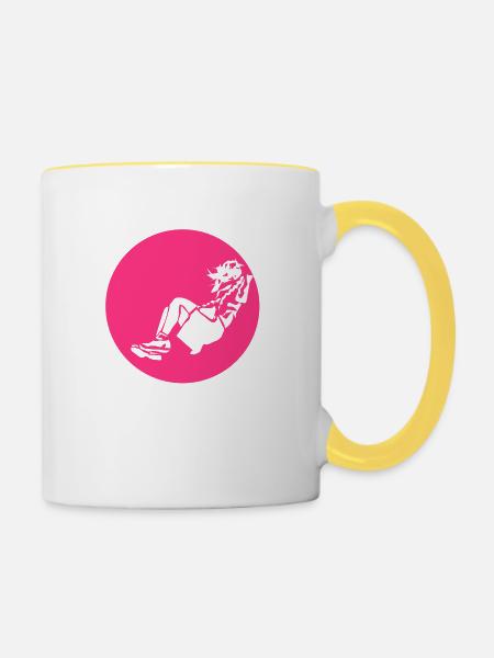 Schaukel - Tasse zweifarbig - Weiß/Gelb