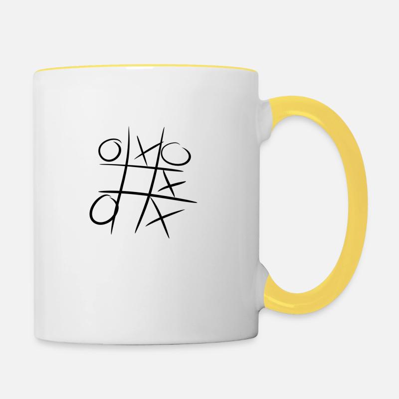 Tic tac toe - Contrasting Mug - white/yellow