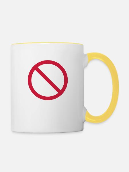 VERBOT - Tasse zweifarbig - Weiß/Gelb