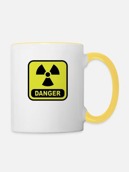 Danger Atom - Tasse zweifarbig - Weiß/Gelb