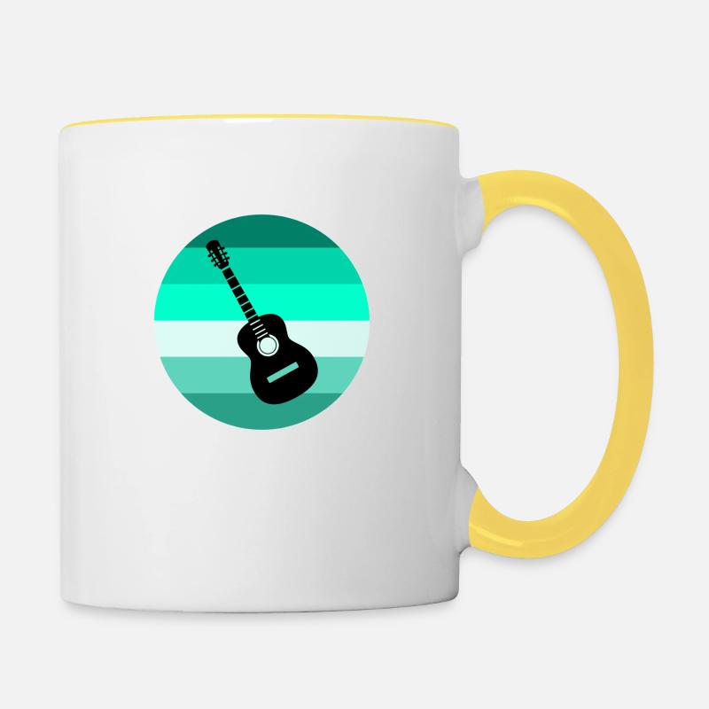guitare - Mug contrasté - blanc/jaune