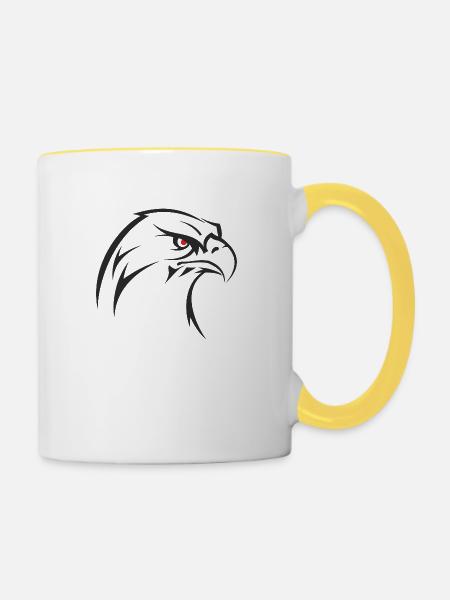 Adler shirt Geschenk Geschenidee - Tasse zweifarbig - Weiß/Gelb