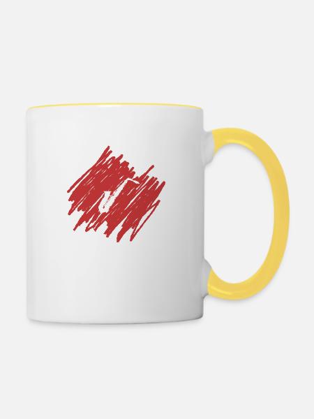 Saxofon - Tasse zweifarbig - Weiß/Gelb