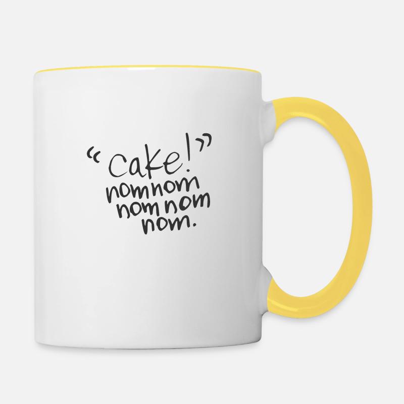 Cake Nom Nom Nom - Mug contrasté - blanc/jaune