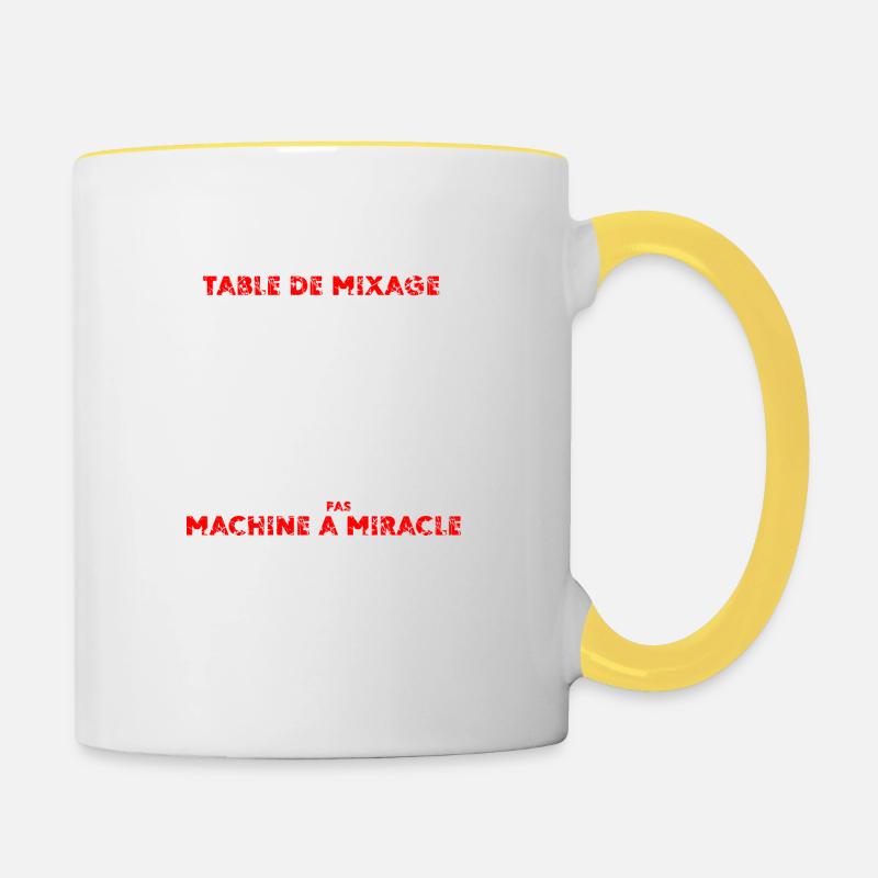 Table de mixage - Mug contrasté - blanc/jaune