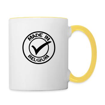 Made in BELGIUM - Mug contrasté - blanc/jaune - Droite