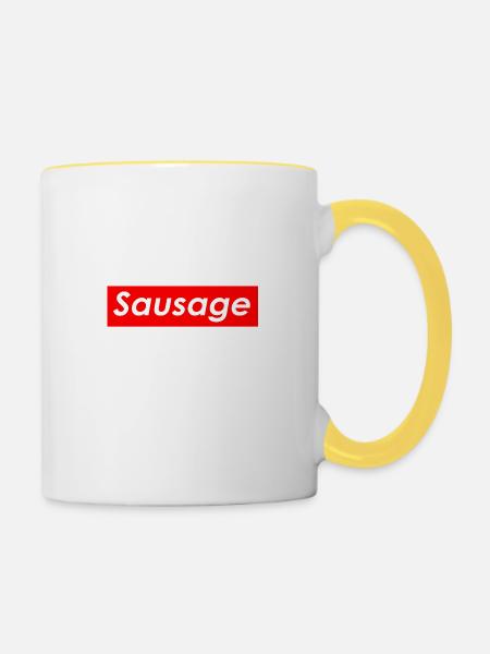 Sausage - Tasse zweifarbig - Weiß/Gelb
