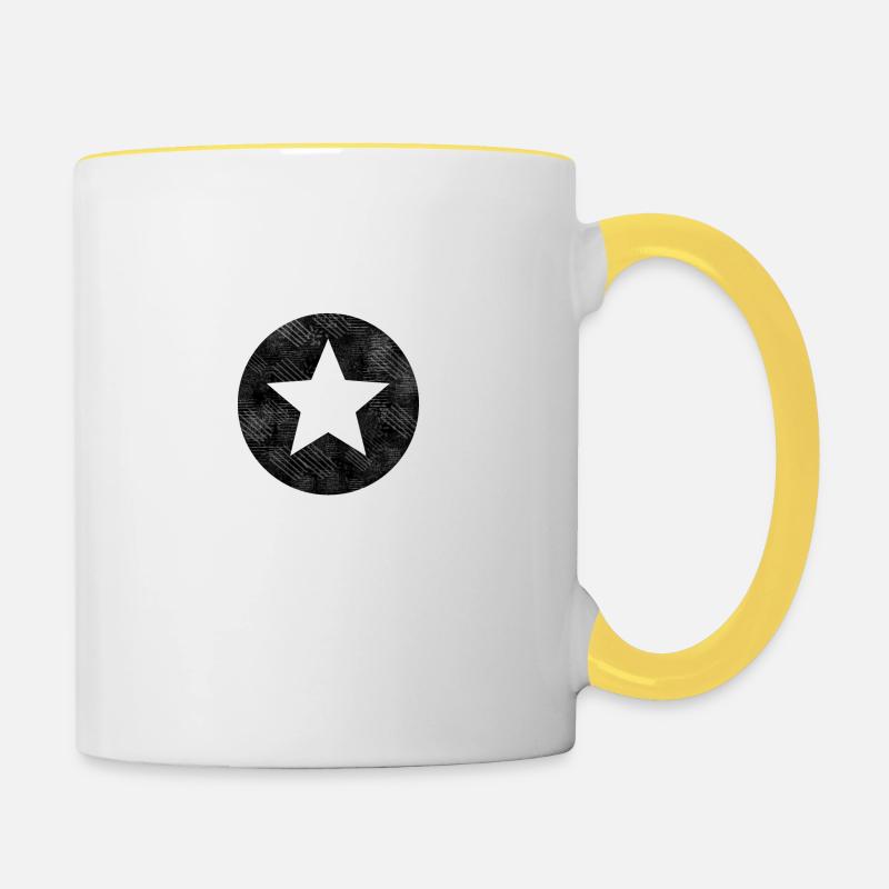 star - Contrasting Mug - white/yellow