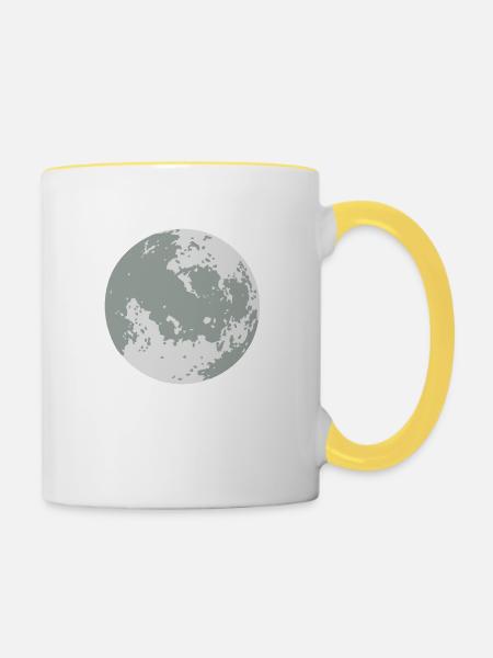Mond/ Moon (2c) - Tasse zweifarbig - Weiß/Gelb