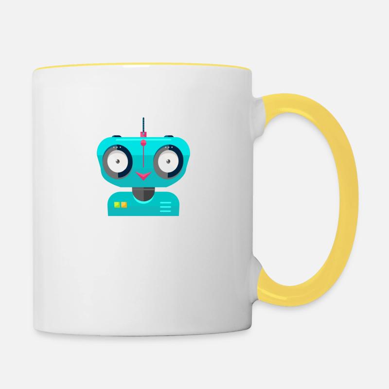Robotique robotique - Mug contrasté - blanc/jaune