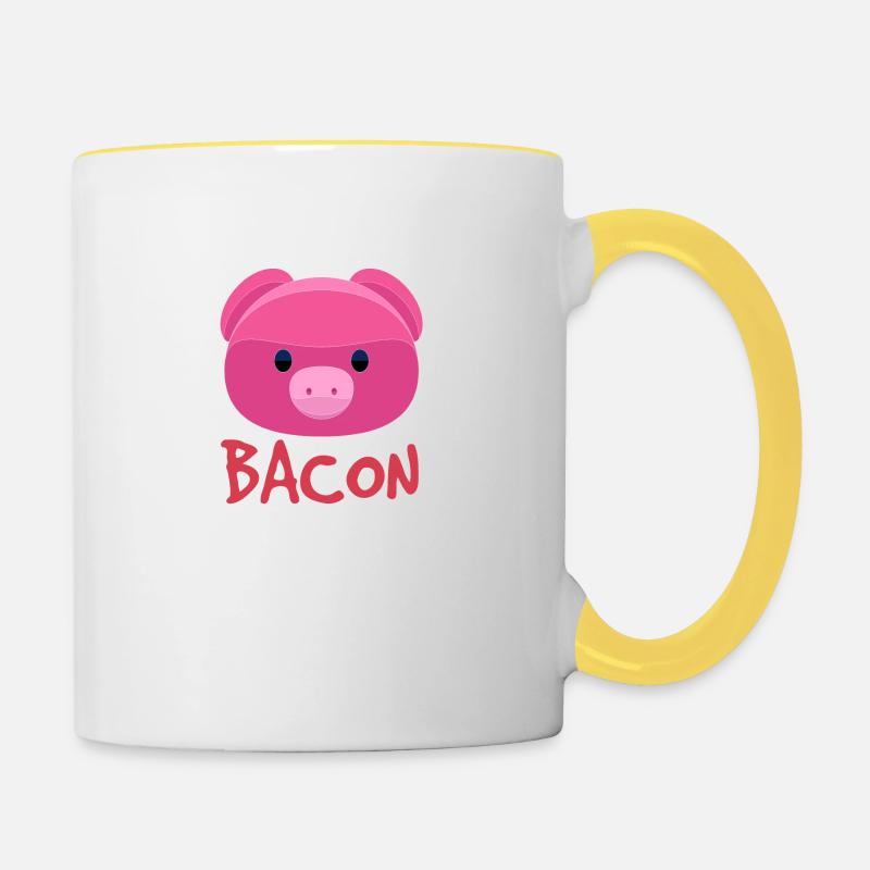 Bacon Schwein - Tasse zweifarbig - Weiß/Gelb