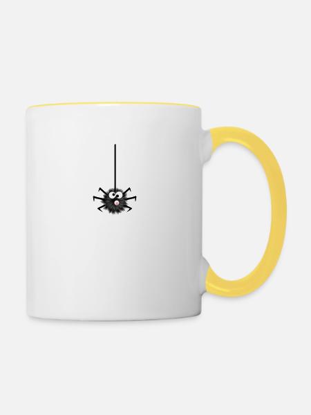 Spinne - Tasse zweifarbig - Weiß/Gelb