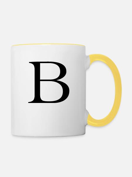 B - Tasse zweifarbig - Weiß/Gelb