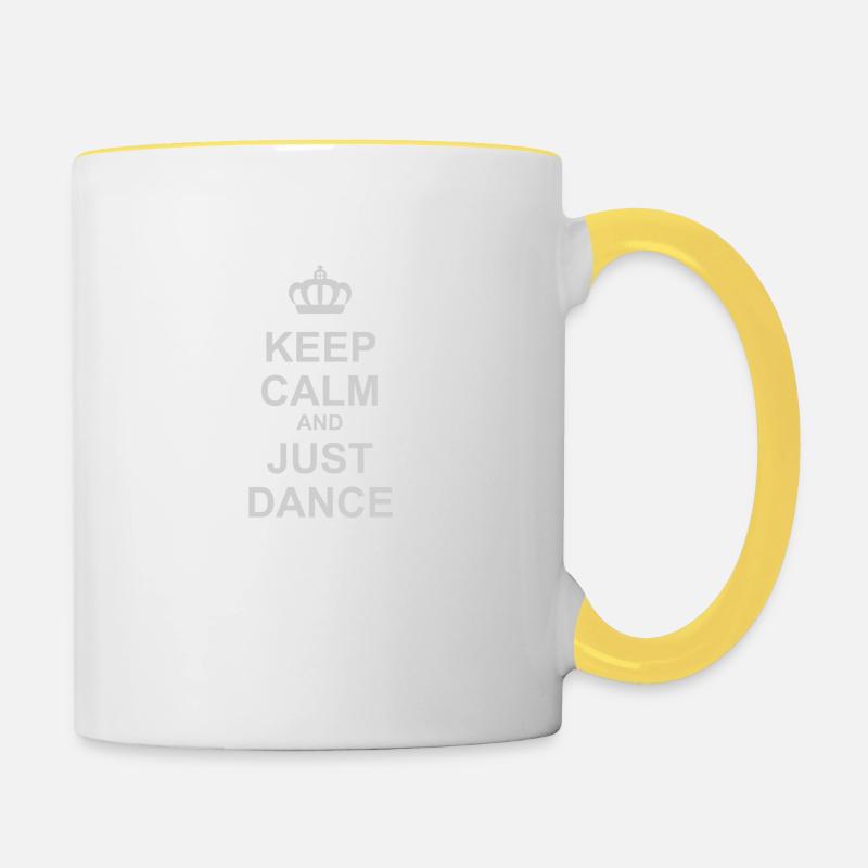 Keep Calm And Just Dance - Contrasting Mug - white/yellow