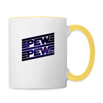 PewPew Sci Fi - Mug contrasté - blanc/jaune - Droite
