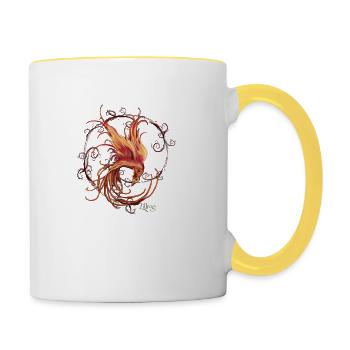 Sentez-vous le «feu» de l'énergie - Mug contrasté - blanc/jaune - Droite