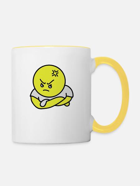 Offended Toon - Tasse zweifarbig - Weiß/Gelb