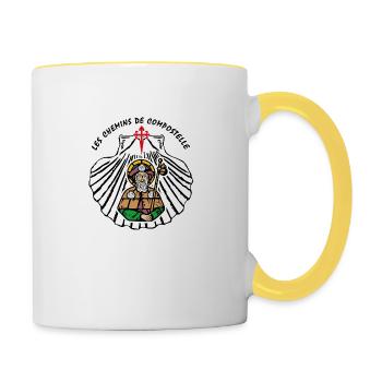 Croix St Jacques 24 - Mug contrasté - blanc/jaune - Droite