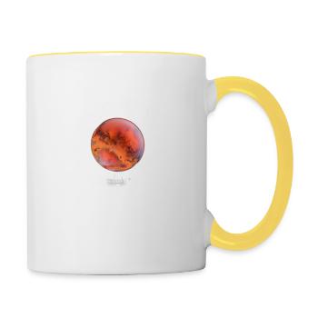 Mars - Mug contrasté - blanc/jaune - Droite