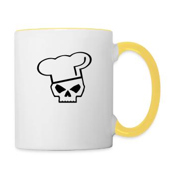 killer chef - Mug contrasté - blanc/jaune - Droite