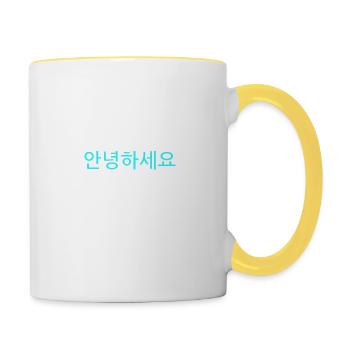 Korean Greeting - Contrasting Mug - white/yellow - Right