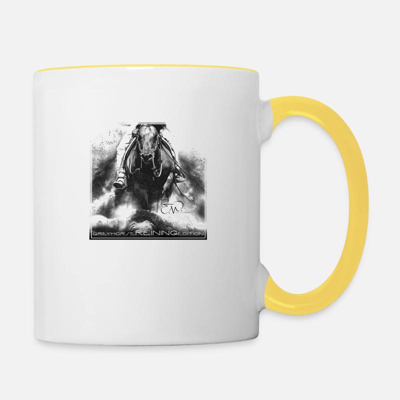 Greyhorse Reining Edition avec EM Photography - Mug contrasté - blanc/jaune