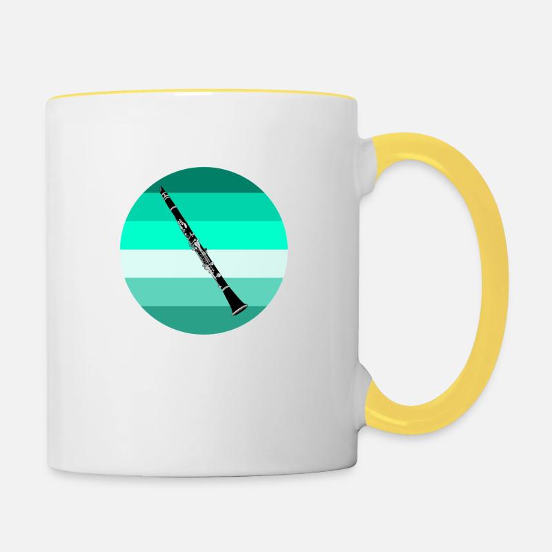 Klarinette - Tasse zweifarbig - Weiß/Gelb