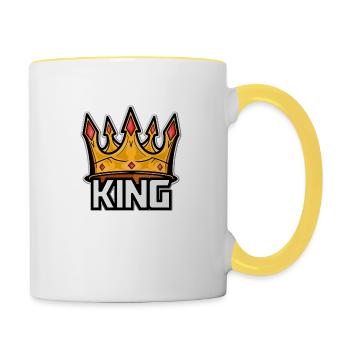 roi - Mug contrasté - blanc/jaune - Droite