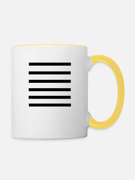stripes_pattern_line - Tasse zweifarbig - Weiß/Gelb