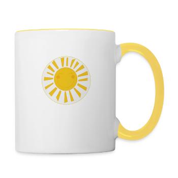 Soleil porte-bonheur - Mug contrasté - blanc/jaune - Droite