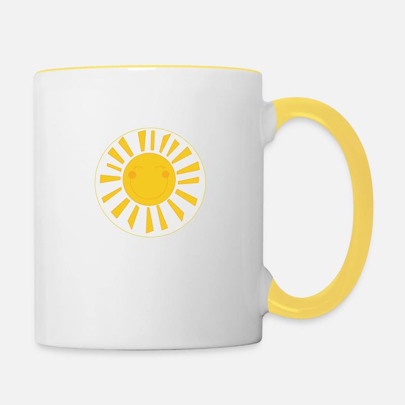Soleil porte-bonheur - Mug contrasté - blanc/jaune